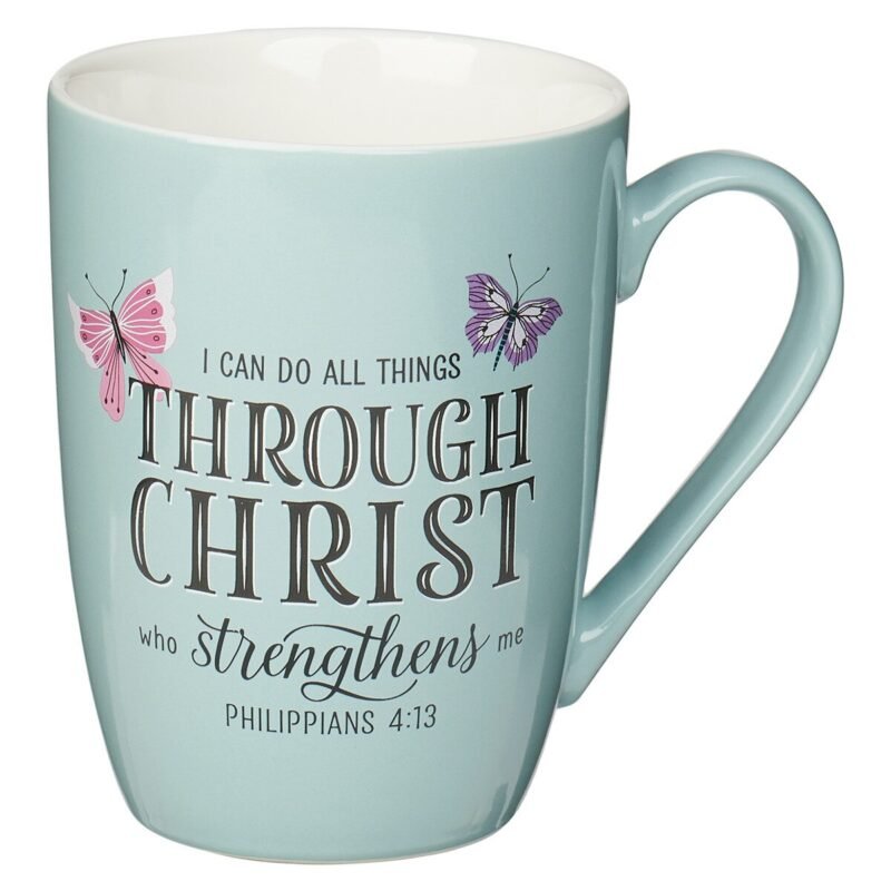 Keramisk krus m/hank : Through Christ
